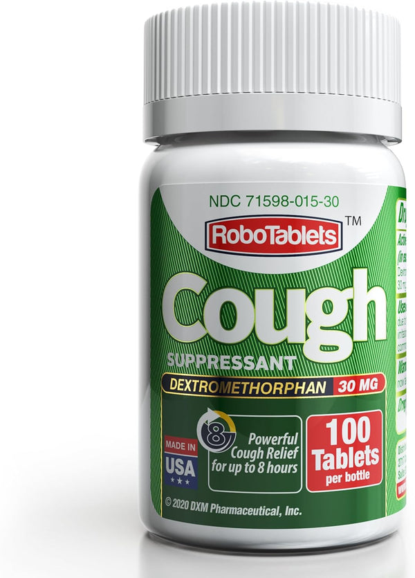 RoboTablets Cough Suppressant Tablet Dextromethorphan 30mg 100 Tablets